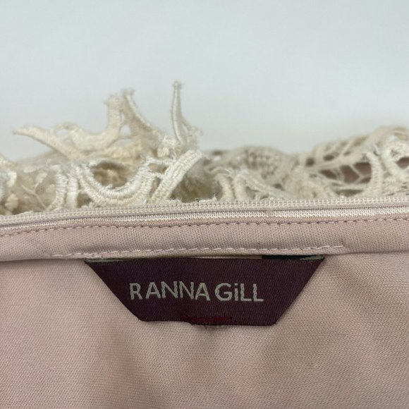 Anthropologie Ranna Gill Larissa Lace Dress Cream Ivory Short Sleeve, Sz Small - Picture 9 of 12